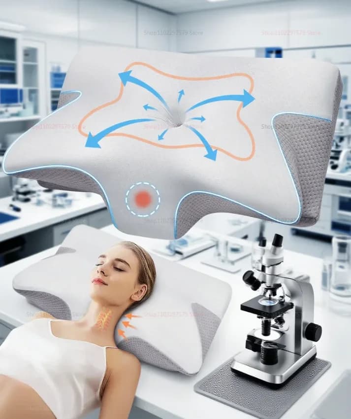 Cuscino cervicale in memory foam di alta qualità, cuscino ortopedico ergonomico 2 in 1 per cuscini di supporto per il dolore al collo
