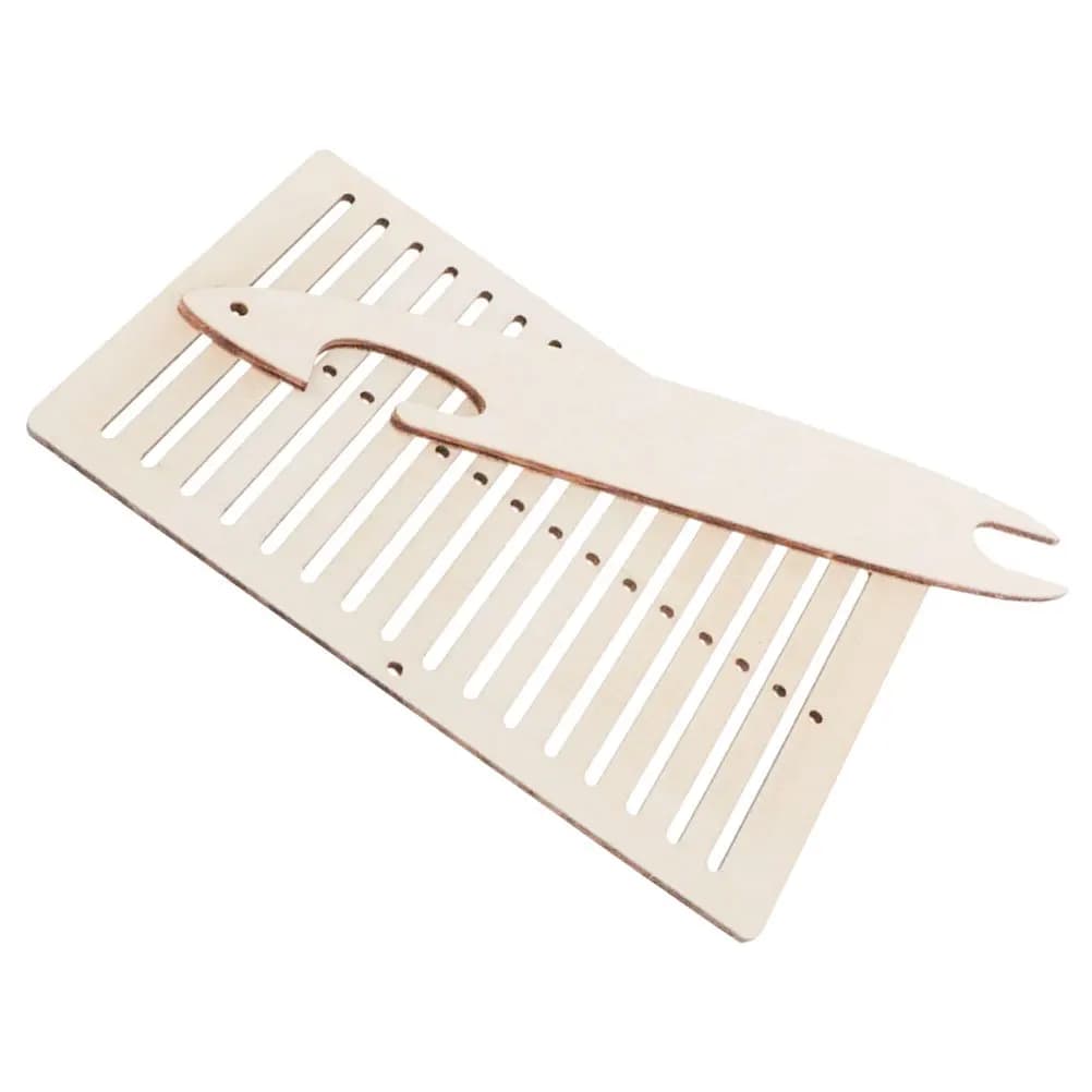 1 Set Hand Weaving Loom Wood Small Loom for Bracelet Bag Belt Camera Strap DIY Weaving Tool Knitting Tool Large Sewing Needle