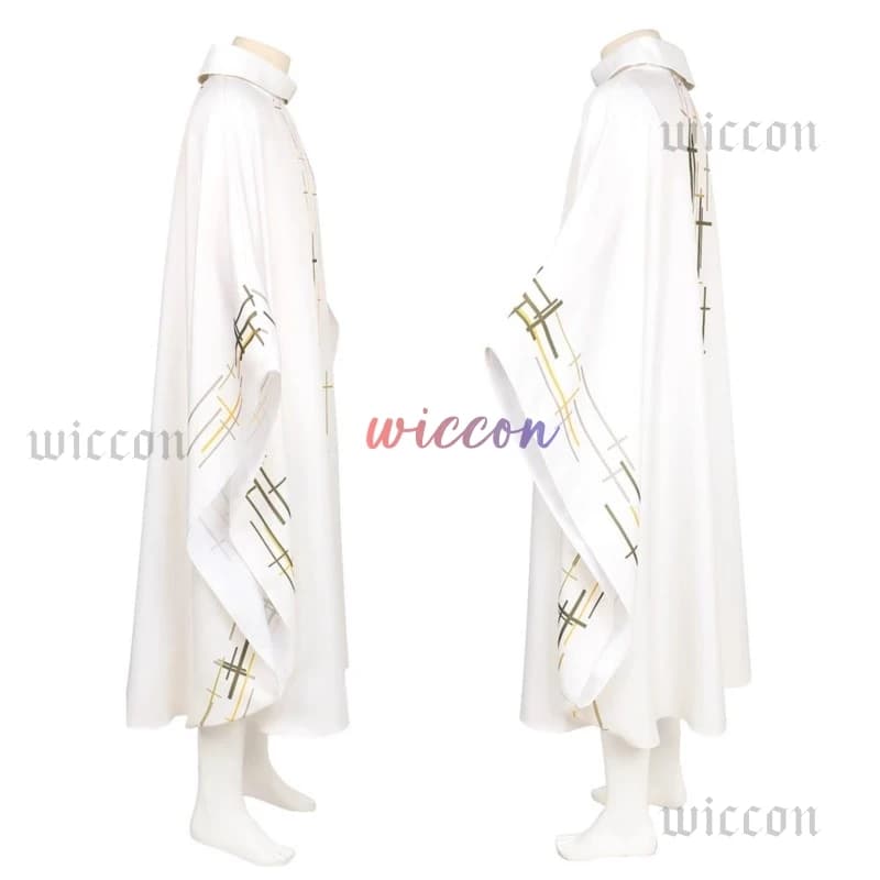 Costume da Papa Emeritus Medievale, Mantello Nero Completo, Set per Adulti, Costume per Feste di Halloween ​