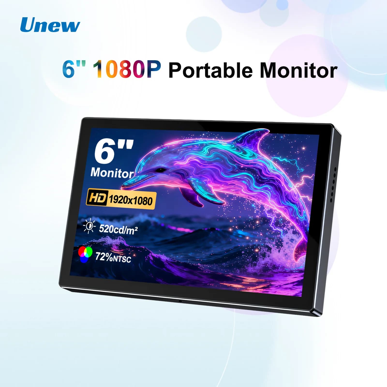 Monitor portatile da 6 pollici 1080P, supporta l'installazione VESA ed è compatibile con laptop, PS4/5, Xbox e fotocamere.
