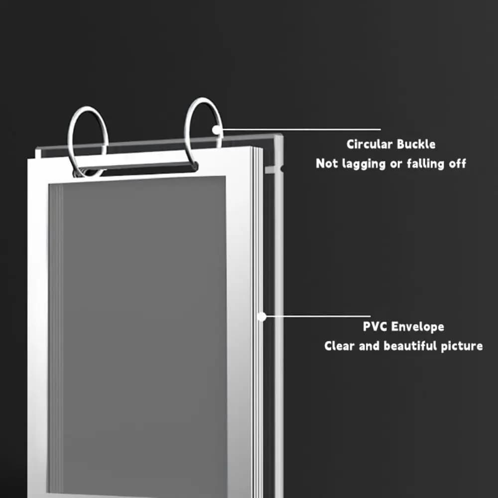 Espositore da tavolo in acrilico A4/A5/A6 Design con rotazione della pagina Menu Espositore per etichette prezzo Galleria porta cartoline a fogli mobili