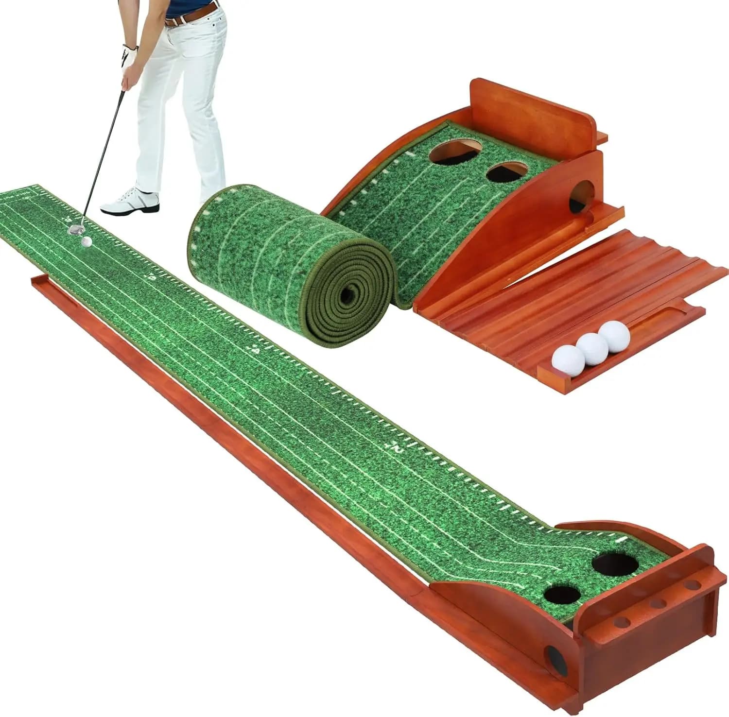 Tappetino da Golf per Putting Indoor e Outdoor 2026 con Ritorno Automatico della Palla, Tappetino per Pratica di Golf, Regalo per Amanti del Golf
