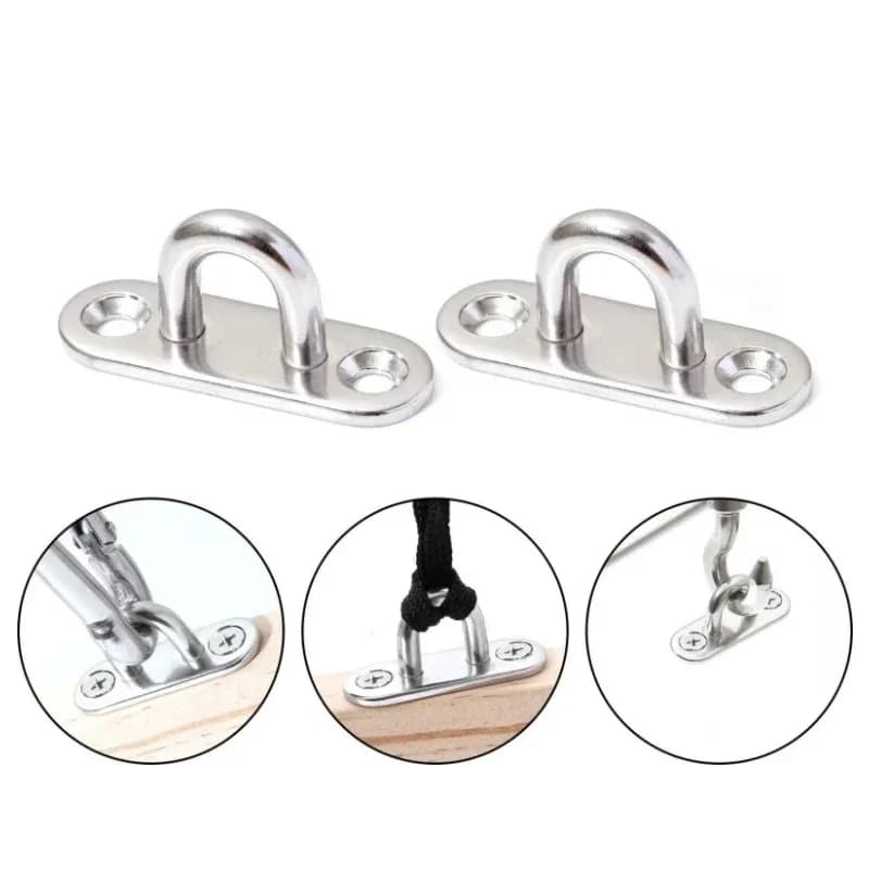 2026 5/10 pz. Piastra a occhiello oblunga in acciaio inossidabile, Gancio ad anello, Fibbia per coperta marina, Anello a U per soffitto garage