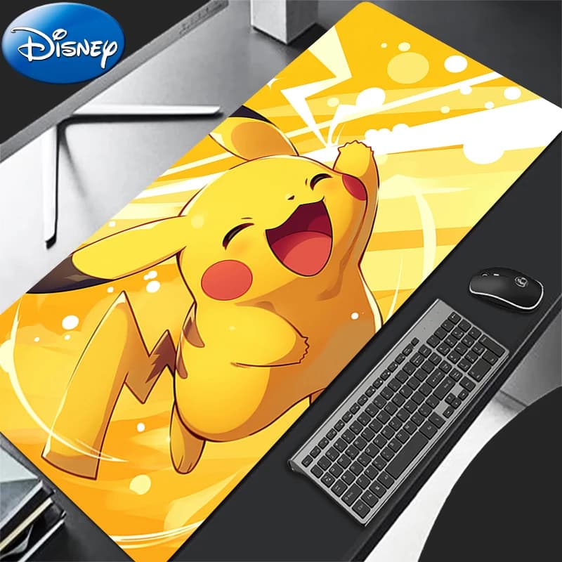 Hot Anime Mouse Pad kawaii Pokemon Pikachu Large Gamer Computer Keyboard Pad Rubber Desk Mat Gaming Accessories yellow Mausepad