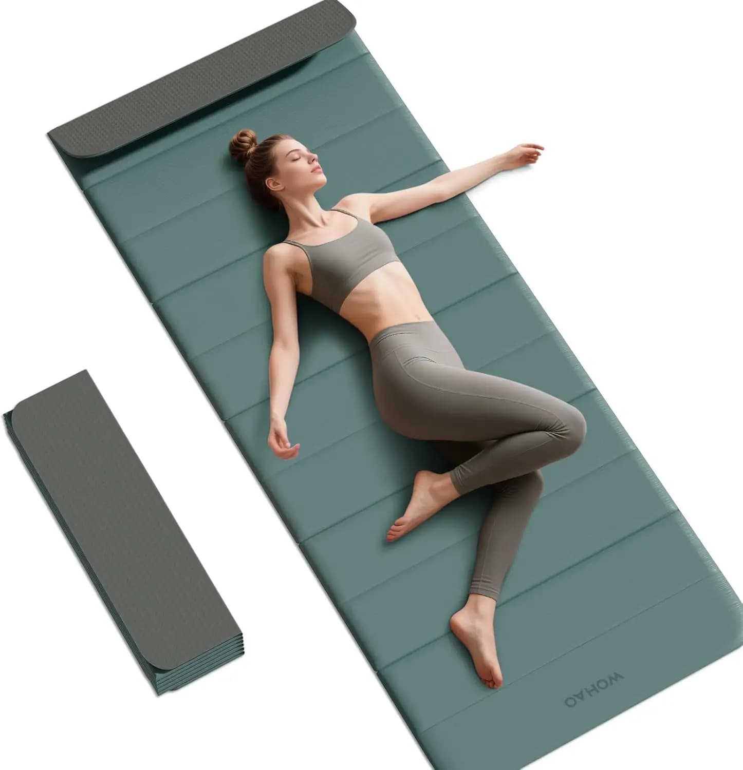 Tappetino Yoga Antiscivolo Pieghevole in 12 Parti 75x26x0.4" - Compatto per Yoga, Pilates e Allenamento di Forza