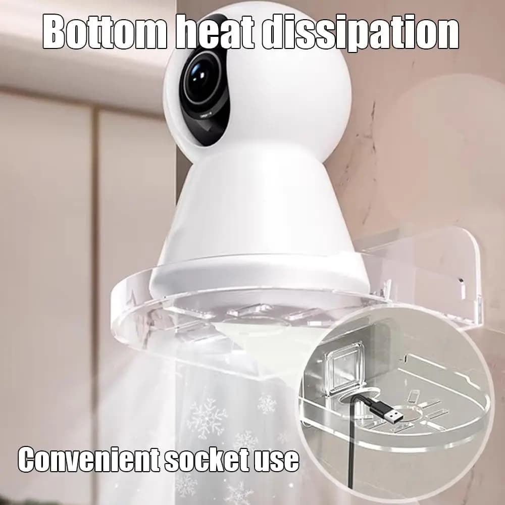 1PC Punch Free CCTV Camera Wall Mount Bracket Self Adhesive Drill Less Surveillance Holder Space Saving Storage Rack