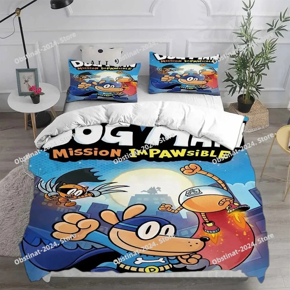 Set biancheria da letto da uomo con cane cartone animato stampato in 3D - Set copripiumino copripiumino per bambini e adulti, regali per la decorazione della camera da letto