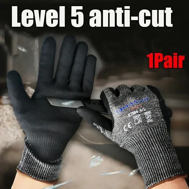 Guanti da lavoro resistenti al taglio Guanti di sicurezza con protezione in nitrile di livello 5 per l'industria EN388 4X43D