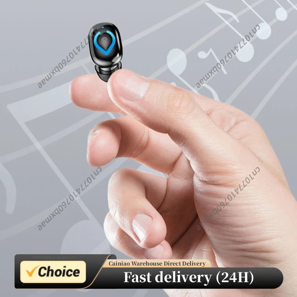 BT 6.1 Wireless Mini Single Earbud With Mic Invisible Earbuds Noise Canceling Earphones for Smart Phones PC TV Audiobook