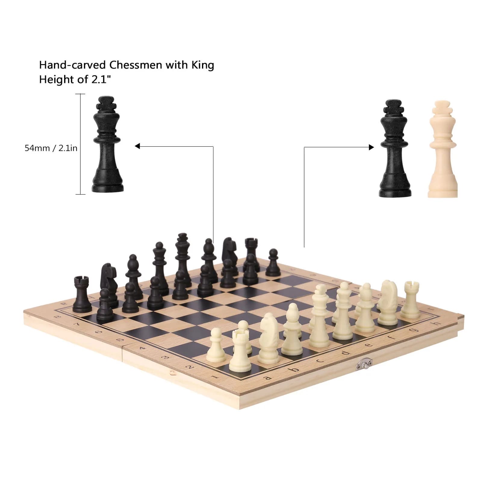 Wooden Chess Set International Chess Entertainment Game Chess Set with Folding Board