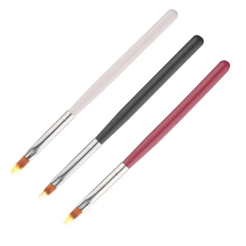 Pennello per Unghie UV Gel Sfumato, Pennello per Nail Art con Manico in Legno, Setole in Nylon Nero Bianco Rosso, Strumento per Manicure