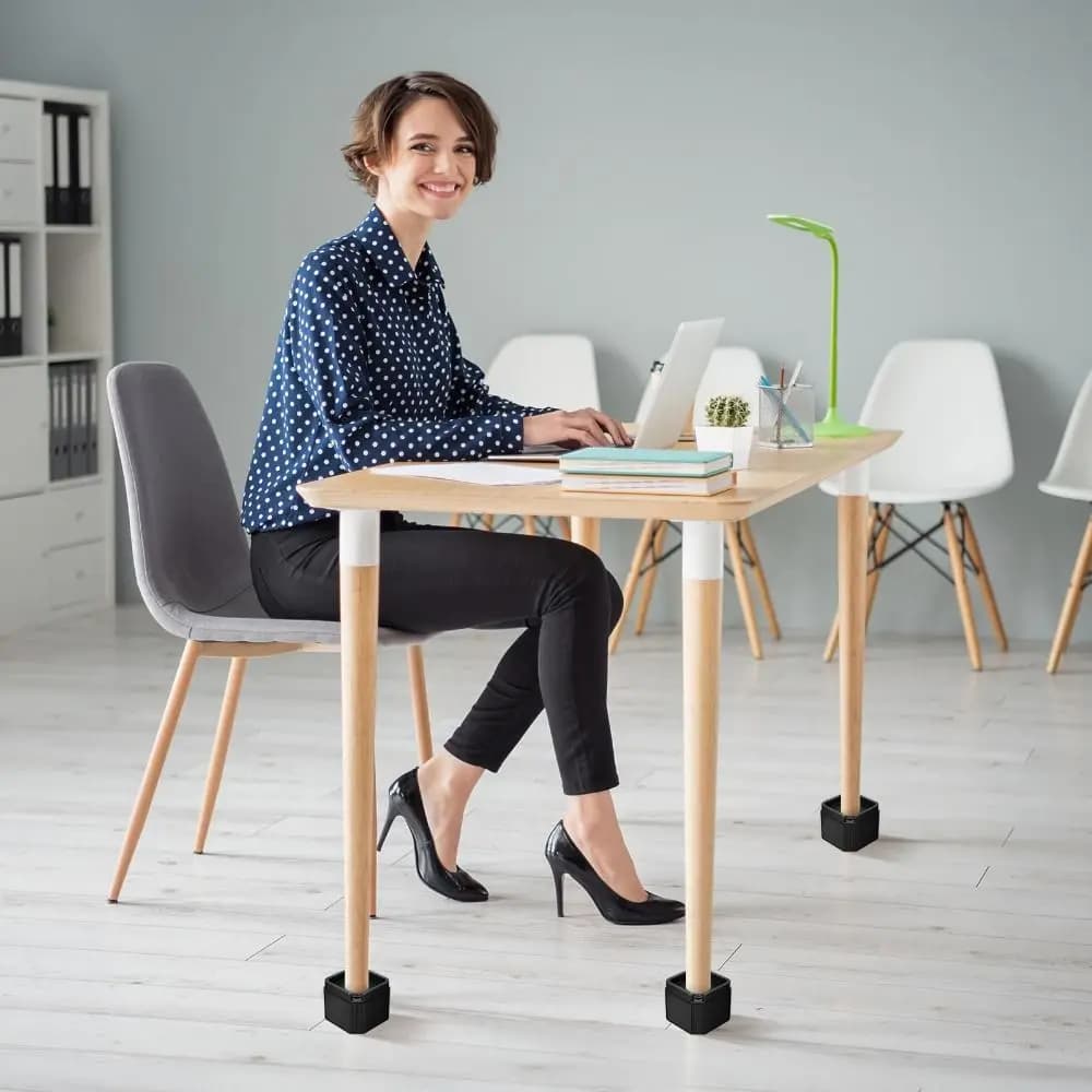 4 pezzi regolabile antivibrante pad stackale piedini resistenti base per gambe tappetino quadrato rialzi per mobili che riducono il rumore