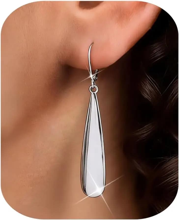 Orecchini Pendenti in Argento Sterling per Donne, Design Leggero e Ipoallergenico con Forma Unica