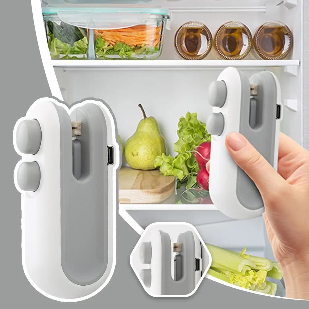 Mini Sealing Machine Portable Magnetic Mini Bag Sealer with Cutter Rechargeable Snacks Food Vacuum Heat Sealing Machine Resealer