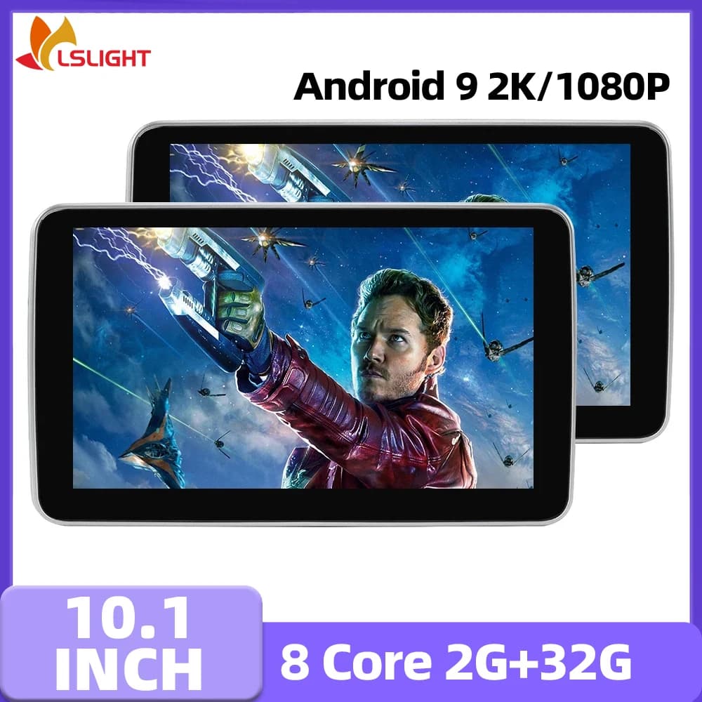 Car Headrest Monitor 10.1 Inch 2+32G Auto Radio HD IPS Touch Screen Tablet Android 9 4K Player Support Wireless Miracast Airplay