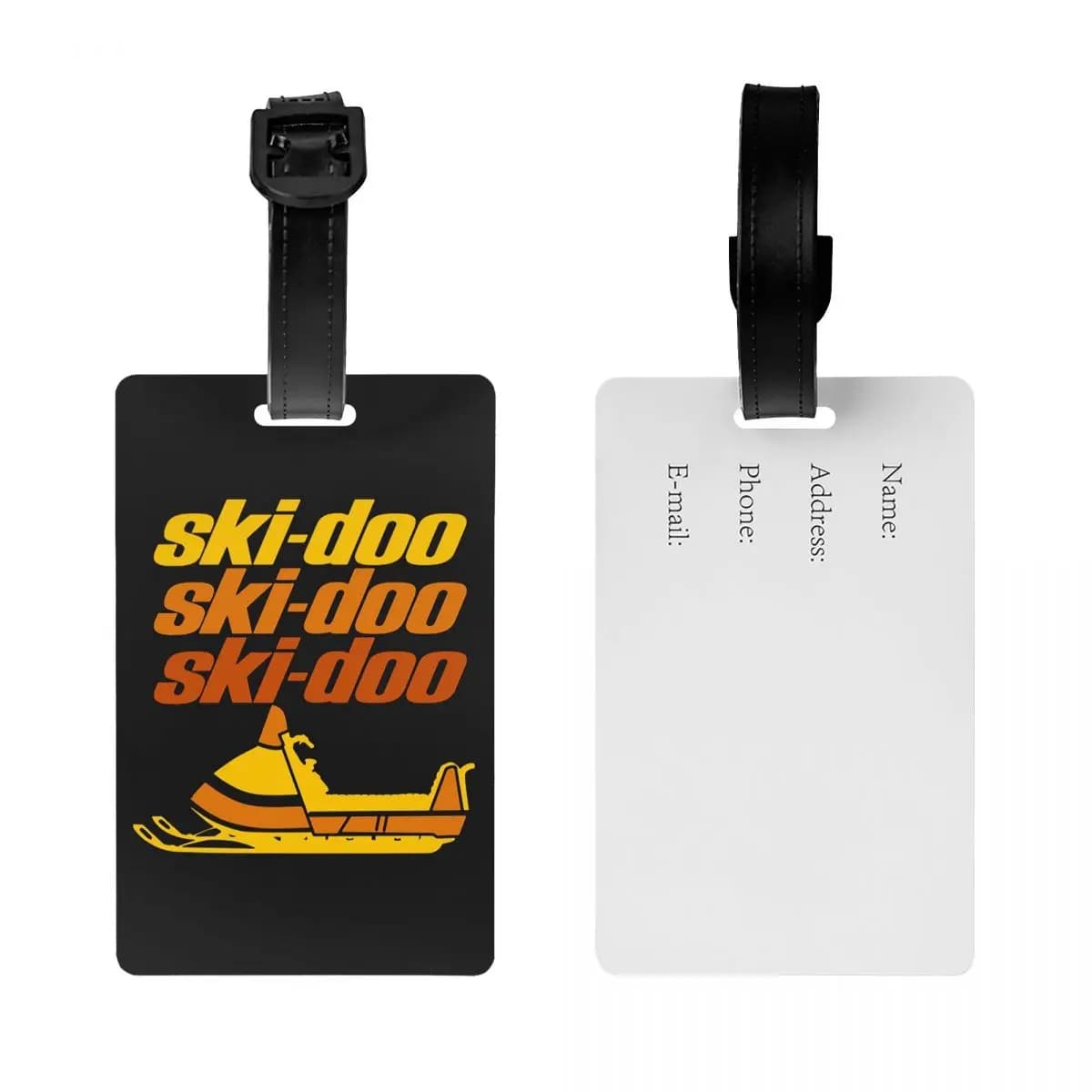 Etichette per Bagagli Vintage Ski Doo, Accessori per Valigie, Targhette da Viaggio, Porta Etichette con Spazio per Nome e Indirizzo