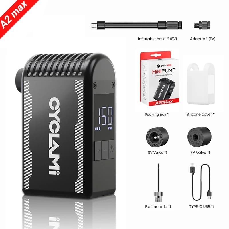 CYCLAMI 150PSI Mini Pompa di Aria Elettrica Bicicletta Portatile Cordless Gonfiatore Presta Schrader Valvola di Strada Esterna MTB Accessori Bici