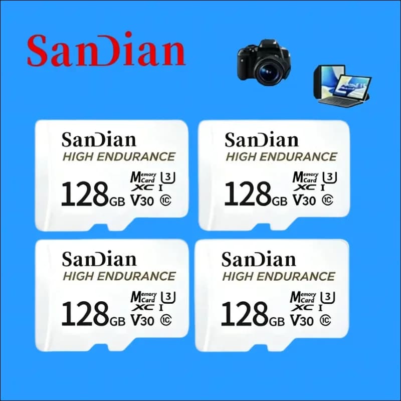 2026 High Endurance micro Tf SD Card V30 U3 C10 Professional Memory card for dash cam or home monitoring 128GB