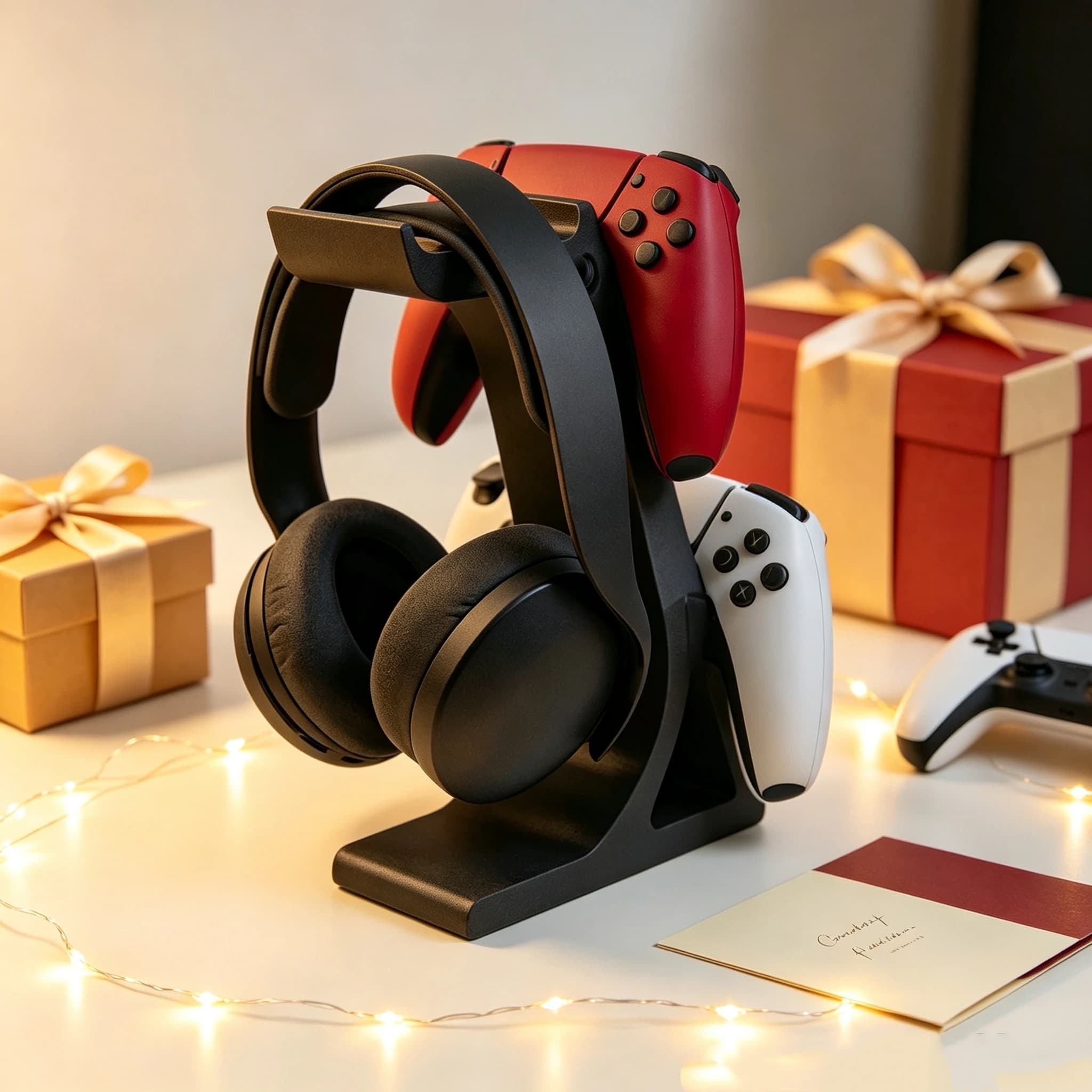 3D Printed Game Controller Headphone Integrated Stand Universal Standing Stand for PS4/PS5/XBOX Controller Headphone Organizer