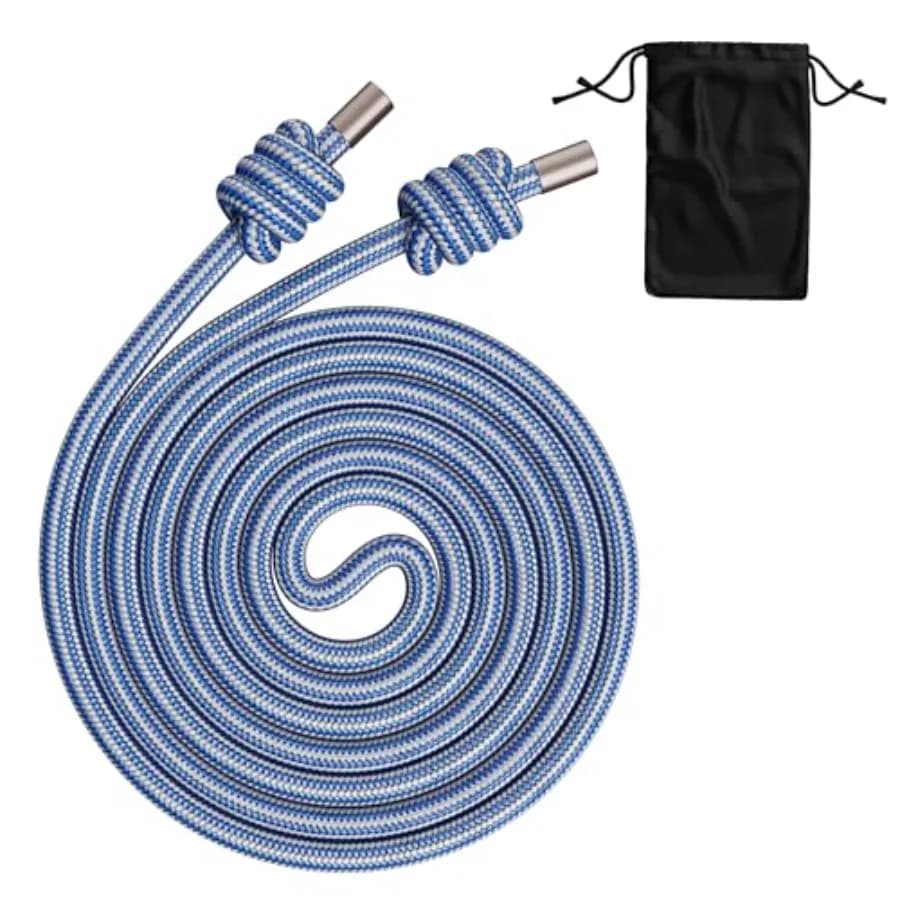 Flow Rope Exercise Racing, 1.5-pound Jumping Saw for Cardio, Boxing, HIIT, Superior Body Fitness, Adjustable Double Trek Training Wheel