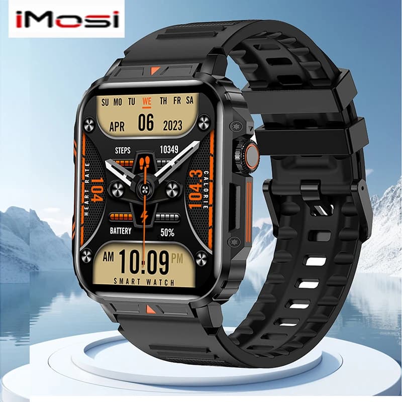 2025 New 1.95 Outdoor Military Man Smart Call Men Bluetooth Smartwatch Men For Android IOS IP68 Waterproof Ftiness Watches