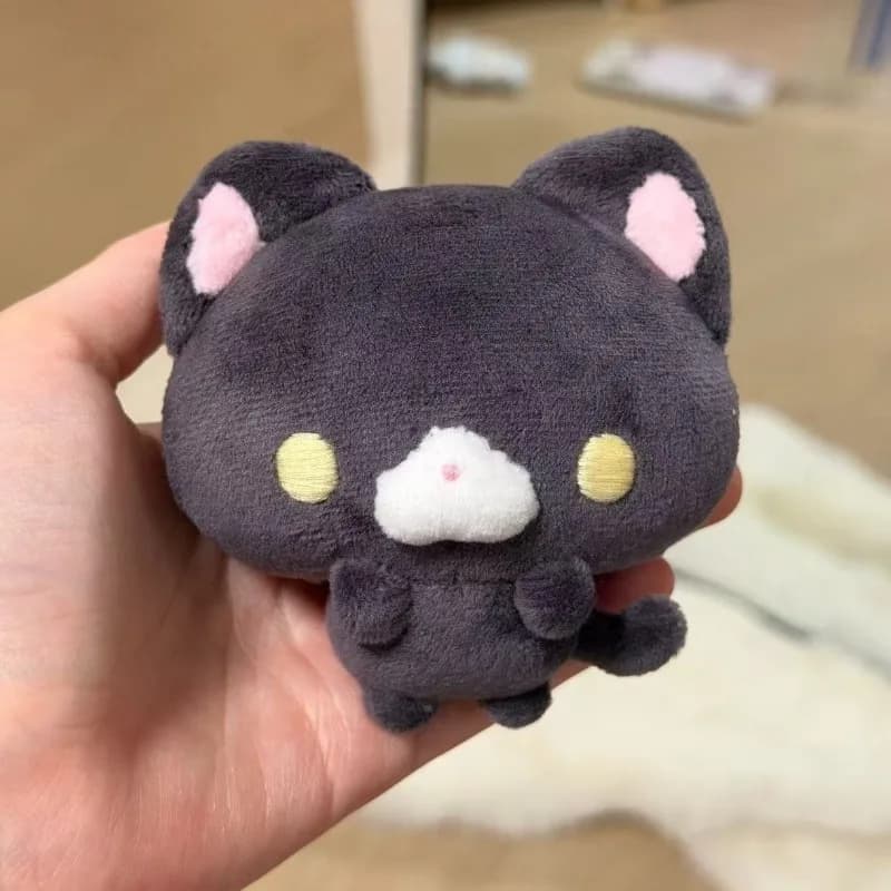 Adorable Brown Bear and Little Black Cat Plush Toy Pendant Cartoon-style Cute Book Bag Decoration Small Pendant