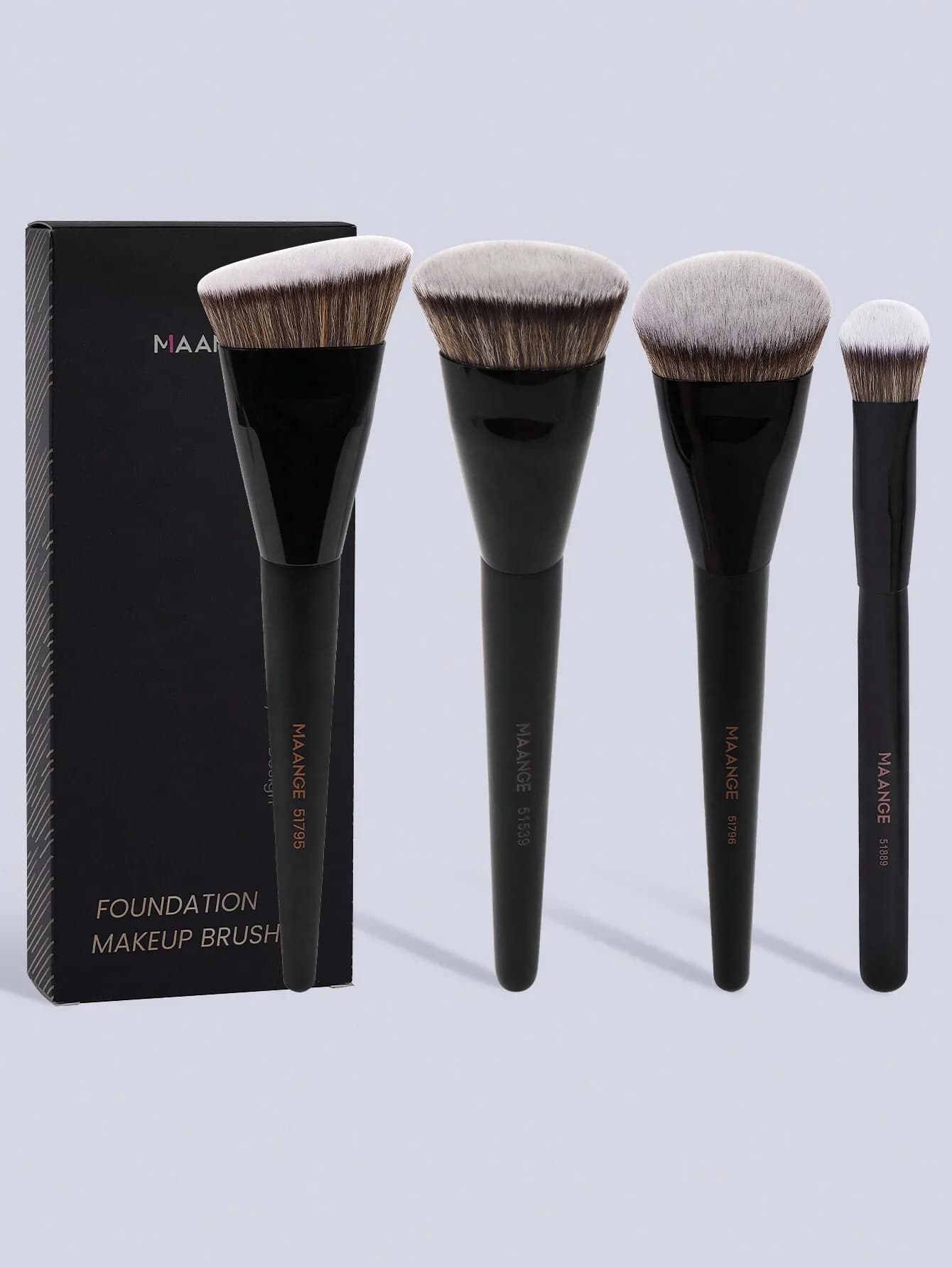 Set di pennelli per trucco professionale MAANGE da 4/11/16 pezzi, inclusi pennello per fondotinta, pennello per fard, pennello per cipria, pennello per contorno, pennello per illuminante, pennello per ombretto, pennello per correttore, strumento ideale per il trucco, regalo per donne e ragazze, anche un ottimo set di pennelli per il trucco da viaggio. T