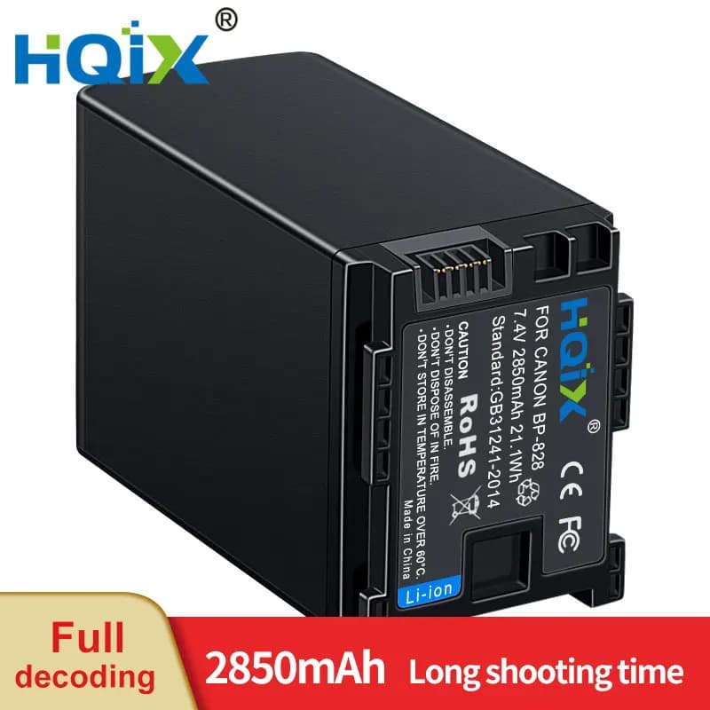 HQIX for Canon LEGRIA HF G26 G30 G40 G60 XA40 XA11 XA15 XA20 XA25 XA30 XA35 XA55 XF400 F405 GX10 Camera BP-828 Battery Charger