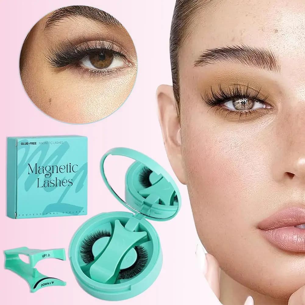 Magnetic eyelashes Reusable 3D magnetic facets eyelashes Long life No glue needed Fake eyelashes with makeup for tweezers