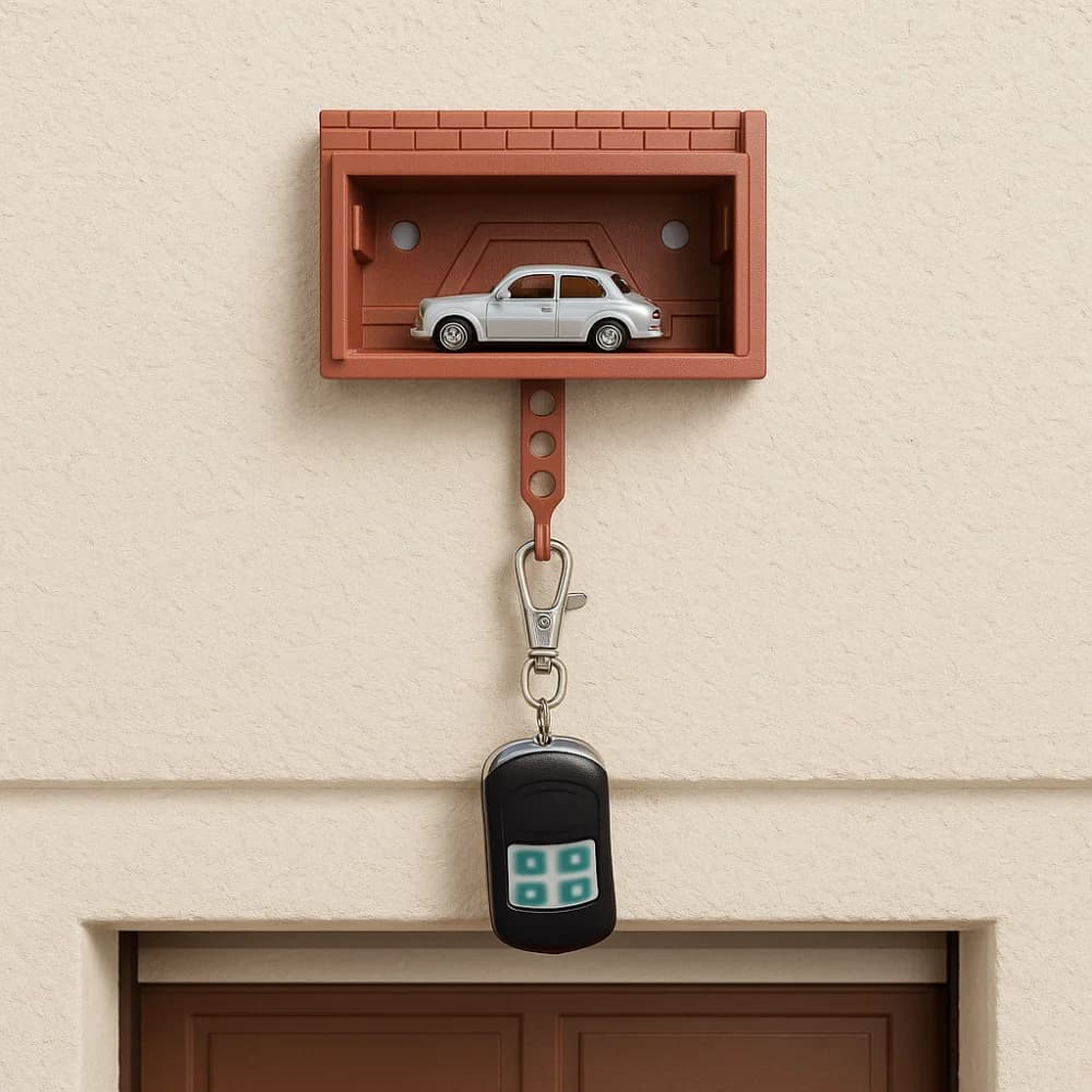 Portachiavi Creativo per Garage Auto, Gancio Multifunzionale Divertente per Chiavi Auto, Facile Installazione con Porta Apribile, Organizzatore di Chiavi Divertente