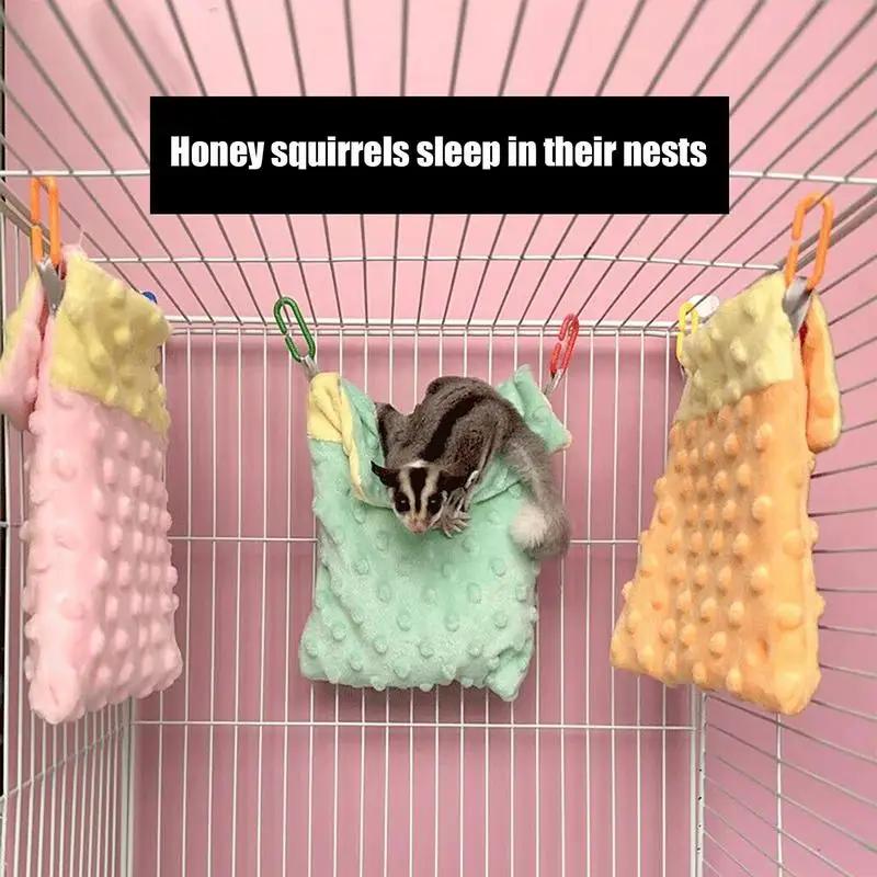 Velvet hamster beans, curls, soft bed, hanging, sleeping bag for small pets, hiding place, sugar glider bed