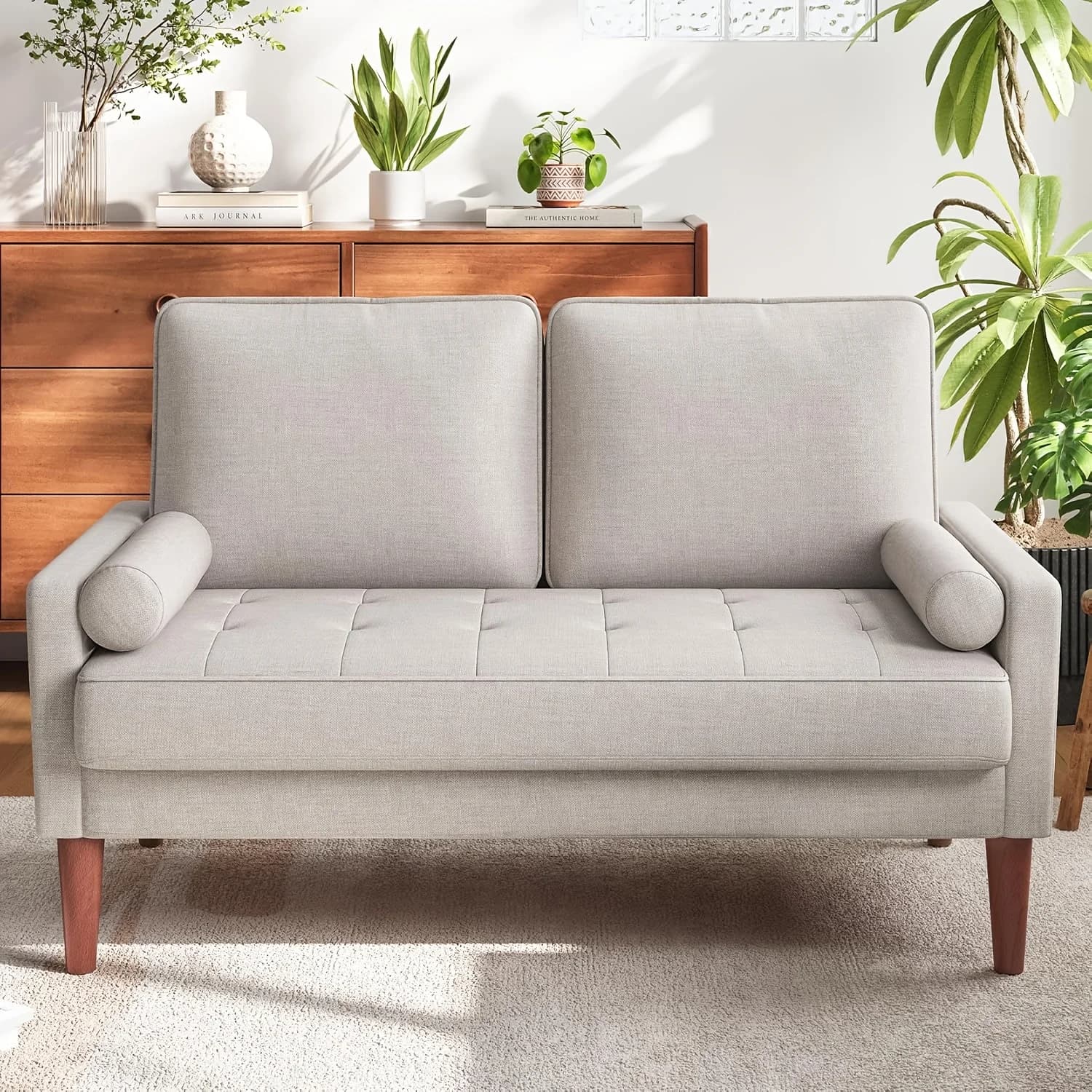 Divano a due posti Vesgantti 48 pollici in stile Mid-Century Modern - Ideale per aree compatte, adatto per soggiorno o camera da letto | Copertura Staccabile