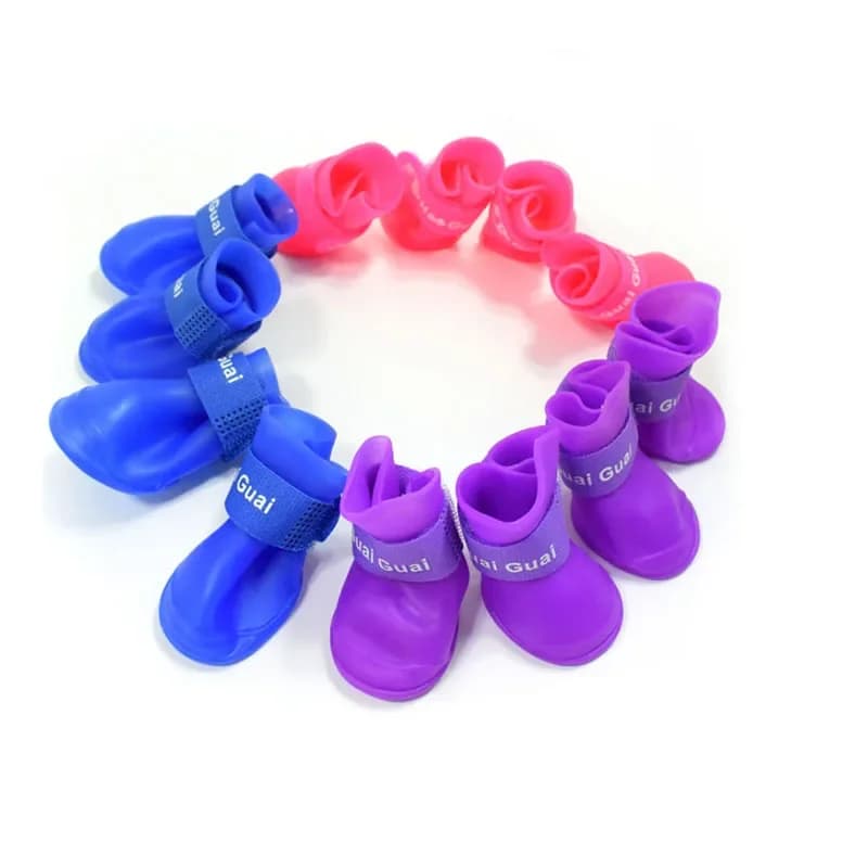 Scarpe per cani impermeabili in Silicone per la pioggia vestiti per cani antiscivolo in plastica accessori Summar stivali per cani da compagnia forniture per cani e gatti