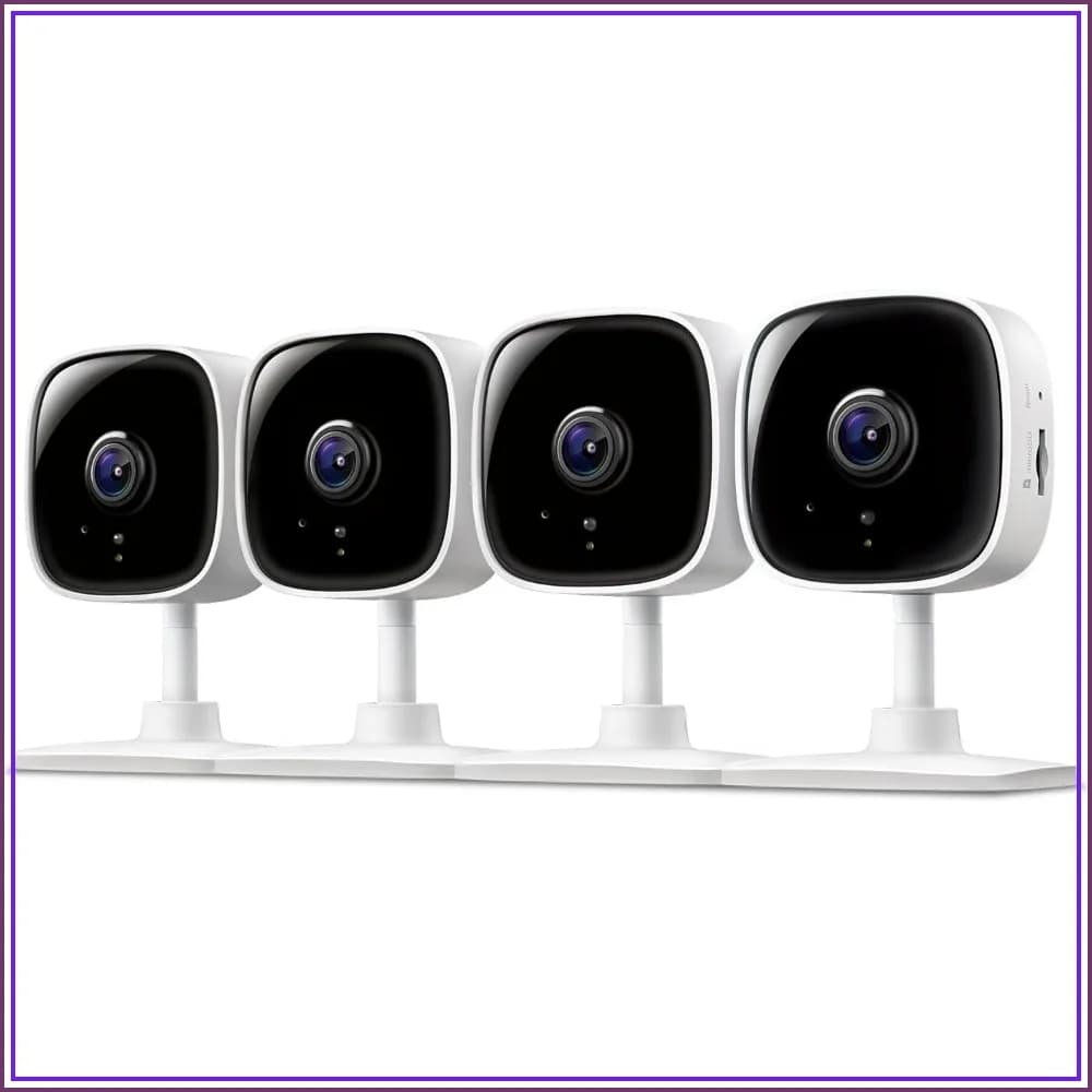 1080P Indoor Security Camera, Motion Detection, 2-Way Audio, Night Vision, Works with Alexa, 4-Pack