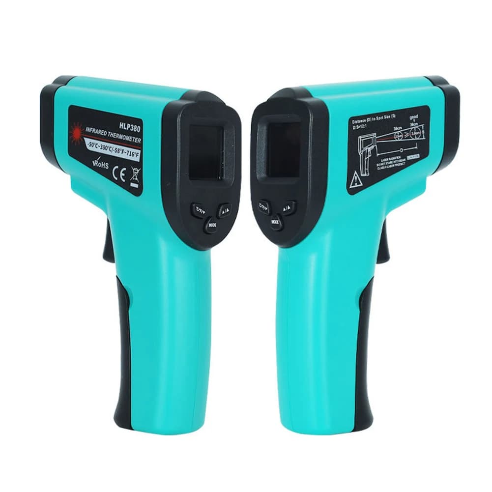 Termometro industriale a infrarossi HlP380, misuratore di temperatura digitale senza contatto da -50°C a 380°C con accessorio display a colori