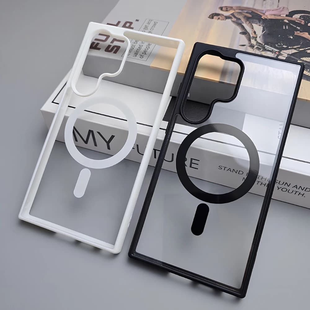 Clear Magnetic Acrylic Case for Samsung S26 Ultra S25 S24 A57 A56 A55 A37 A26 A16 A07 A06 Magsafe Compatible Shockproof Cover