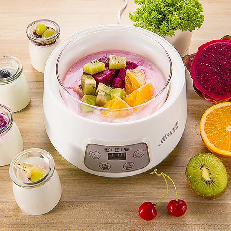 Yogurtiera automatica con rivestimento in vetro da 1,3 litri con controllo costante della temperatura Funzione 3 in 1 per yogurt, riso, vino e fermentazione Natto