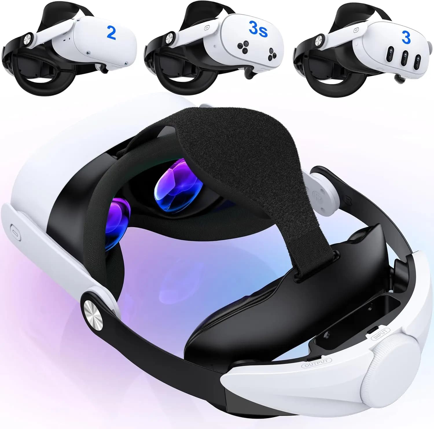 MQ1000 for Meta Quest 3S/Quest 3/Quest 2 Head Strap for Elite Strap VR Headphone Strap Pressure PlayStation Vita Game