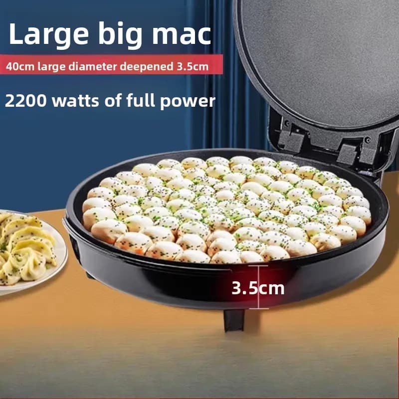 Large diameter 40 cm electric plate, double-sided non-stick pan for domestic use, pan / deep pan plate