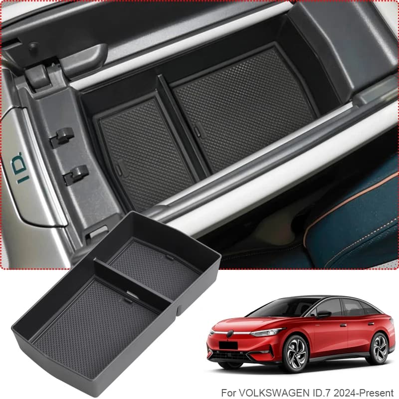 Car Lower Control Central Bag ABS Storage Box for VOLKSWAGEN ID.7 2024-Present Automatic Orginazer Barrel