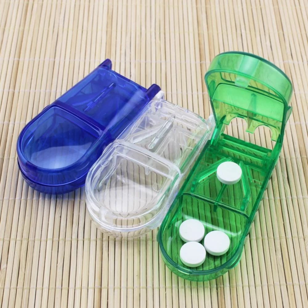 New Portable Cutters, Container for Medicines, Vitamins and Tablets, Health Care Organizer