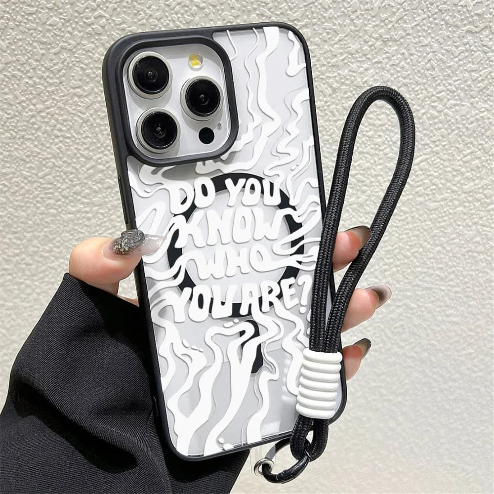 Cover per iPhone con Ricarica Wireless e Design Graffiti per iPhone 17 Pro Max 15 14 13 12 11 Pro Max Air, Compatibile con MagSafe, in Silicone