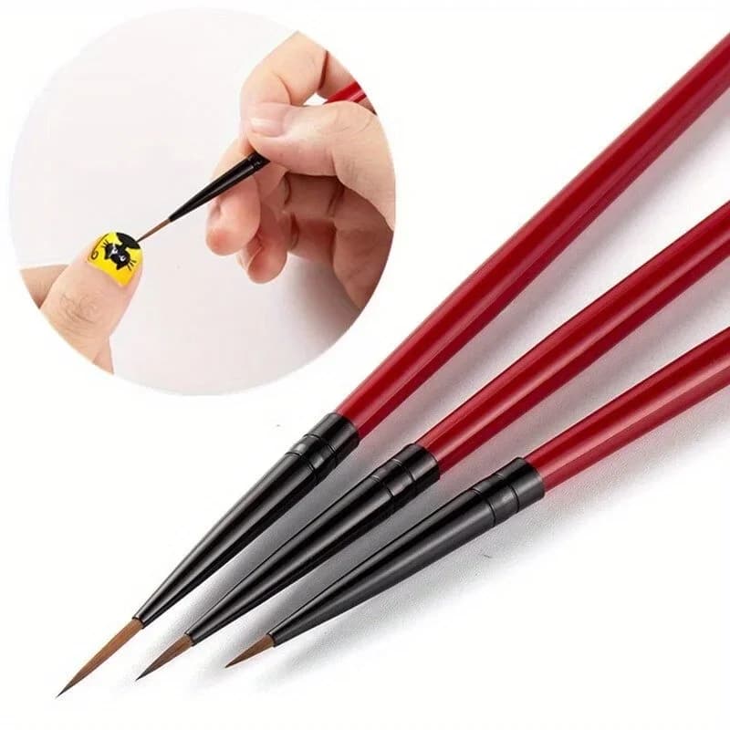 3pcs/set Nail Art Liner Painting Brush Thin Stripe Line Drawing Pen DIY UV Gel Tips French Design Manicure Tools