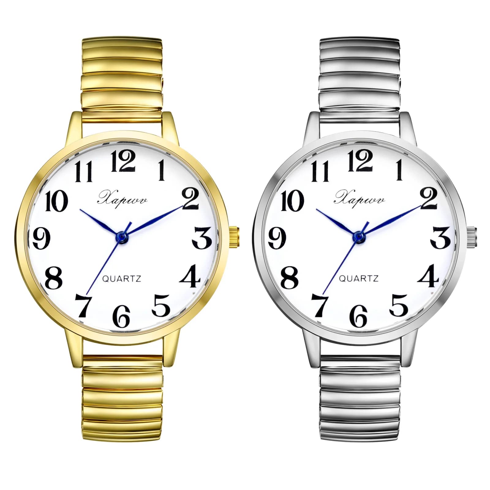Lancardo Orologio da donna con numeri grandi, quadrante grande, orologio per anziani, cinturino elastico in acciaio inossidabile, regalo di Natale
