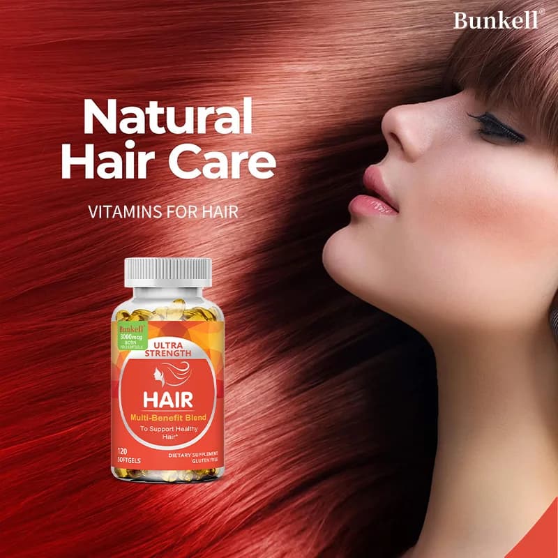 Biotin supplement, Folato and Vitamin D - Support for Hair, Skin and Nails, Revitalizes the Skin, Vegetarian Capsules for Women and Men, Antioxidant