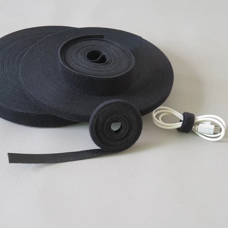 25M/Lot 10mm 15mm 20mm Magic Hook Loop Tape Double Self-adhesive Fastener For Bow Tie Data Cable Strap Desktop Garment Accessory