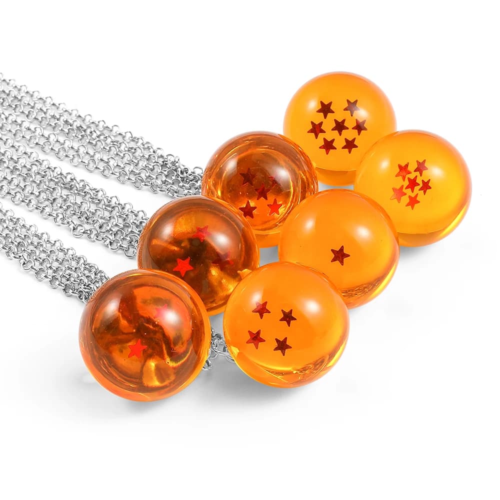 Necklace with Dragon Ball Pendants 1-7 Star Series, Cosplay Pendants, Gift for Boys, Anime Theme Jewelry, Accessories