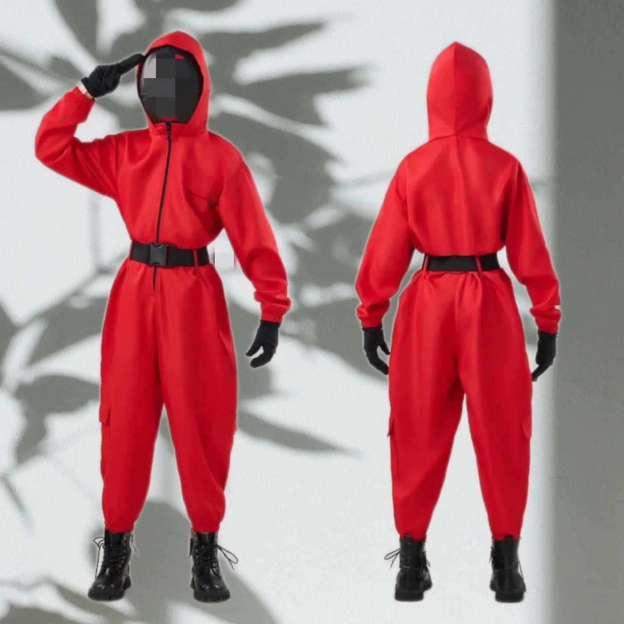 Costume da Calamaro per Giochi di Ruolo, Tuta da Cosplay per Adolescenti, Completo con Cappuccio, Cintura, Guanti e Maschera, Set per Halloween per Adulti e Bambini