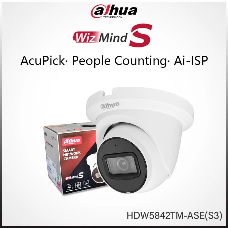 Dahua WizMind 8MP Smart Ai Camera HDW5842TM-ASE con protezione perimetrale AcuPick Conteggio persone Rilevamento viso autoapprendimento