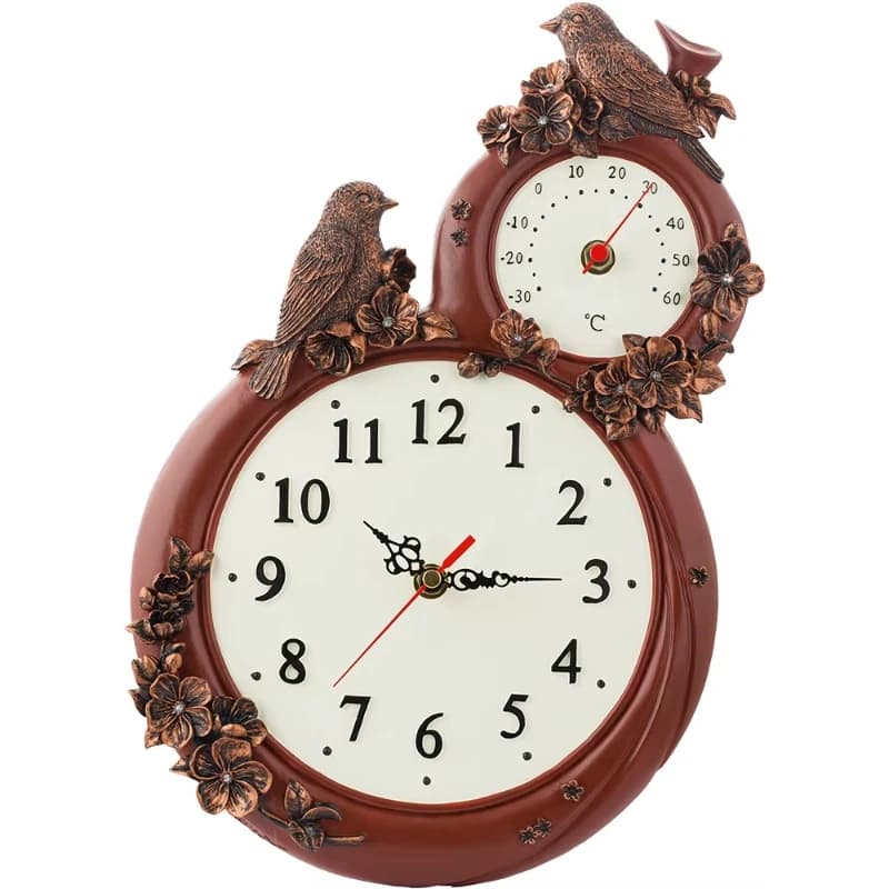 Decorative wall silent wall clock bedroom creative thermometer clock living room personalized art wall watch